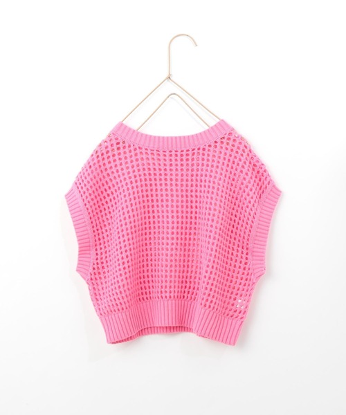 LOWRYS FARM（ローリーズファーム）の「メッシュニットベスト　272316（ベスト・キッズ・アイボリー/ブラック/グリーン/ピンク・110cm/120cm/130cm/140cm/150cm）」の5枚目の写真