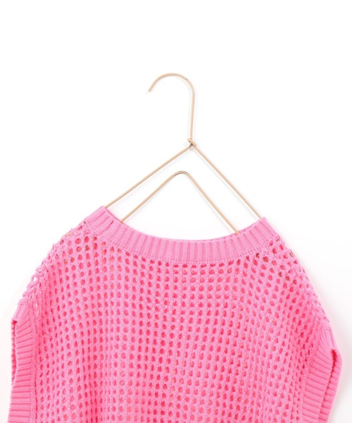 LOWRYS FARM（ローリーズファーム）の「メッシュニットベスト　272316（ベスト・キッズ・アイボリー/ブラック/グリーン/ピンク・110cm/120cm/130cm/140cm/150cm）」の6枚目の写真