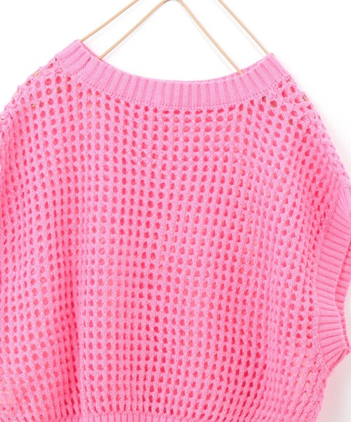 LOWRYS FARM（ローリーズファーム）の「メッシュニットベスト　272316（ベスト・キッズ・アイボリー/ブラック/グリーン/ピンク・110cm/120cm/130cm/140cm/150cm）」の9枚目の写真