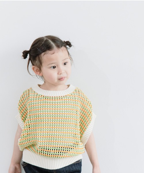 LOWRYS FARM（ローリーズファーム）の「メッシュニットベスト　272316（ベスト・キッズ・アイボリー/ブラック/グリーン/ピンク・110cm/120cm/130cm/140cm/150cm）」の21枚目の写真