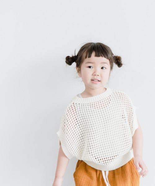 LOWRYS FARM（ローリーズファーム）の「メッシュニットベスト　272316（ベスト・キッズ・アイボリー/ブラック/グリーン/ピンク・110cm/120cm/130cm/140cm/150cm）」の16枚目の写真