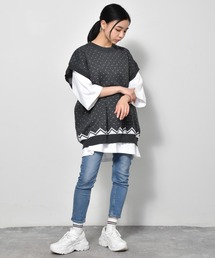 バーズアイジャガードビッグベスト