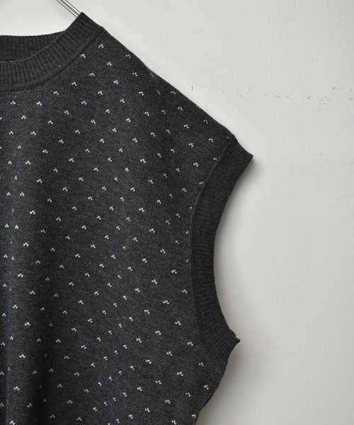 Starting Over（スターティングオーバー）の「バーズアイジャガードビッグベスト（ベスト・メンズ・ベージュ/チャコール/グリーン・M/L/XL）」の6枚目の写真