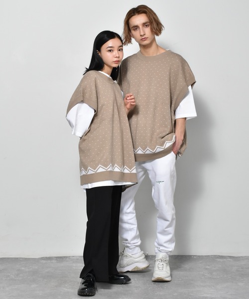 Starting Over（スターティングオーバー）の「バーズアイジャガードビッグベスト（ベスト・メンズ・ベージュ/チャコール/グリーン・M/L/XL）」の11枚目の写真