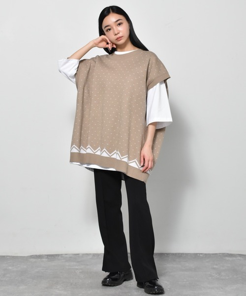 Starting Over（スターティングオーバー）の「バーズアイジャガードビッグベスト（ベスト・メンズ・ベージュ/チャコール/グリーン・M/L/XL）」の16枚目の写真