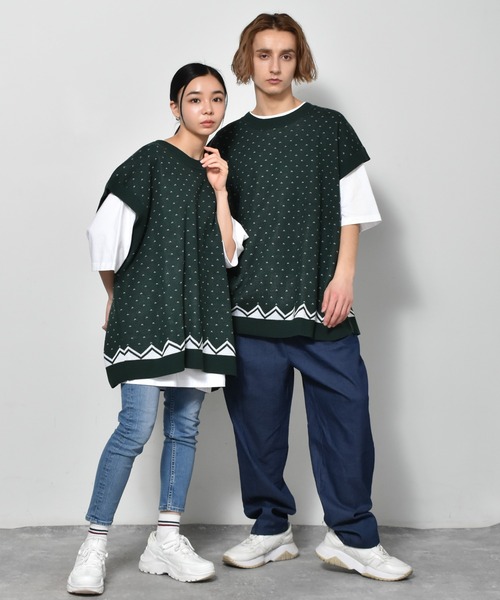 Starting Over（スターティングオーバー）の「バーズアイジャガードビッグベスト（ベスト・メンズ・ベージュ/チャコール/グリーン・M/L/XL）」の22枚目の写真