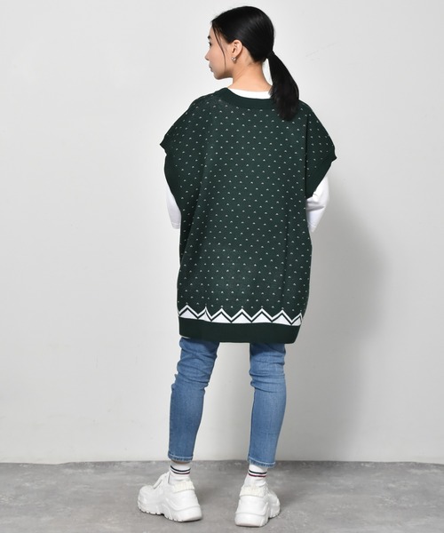 Starting Over（スターティングオーバー）の「バーズアイジャガードビッグベスト（ベスト・メンズ・ベージュ/チャコール/グリーン・M/L/XL）」の20枚目の写真