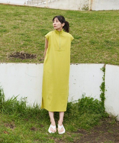 Auntie Rosa Holiday（アンティローザホリデー）の「ハーフZIPノースリーブワンピース（ワンピース・レディース・ブラウン/イエロー/グレー/ネイビー・FREE）」の18枚目の写真