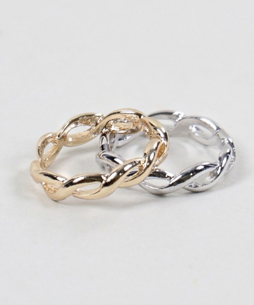 SPINNS（スピンズ）の「ねじれデザイン 2連リング（リング・レディース・シルバー/ゴールド/シルバー系その他・11/9）」の7枚目の写真