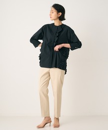 【極美品】 ANAYI アナイ タイプライターフレア袖ブラウス 白 M 38 極美品】 ANAYI アナイ タイプライターフレア袖ブラウス 白 M 38