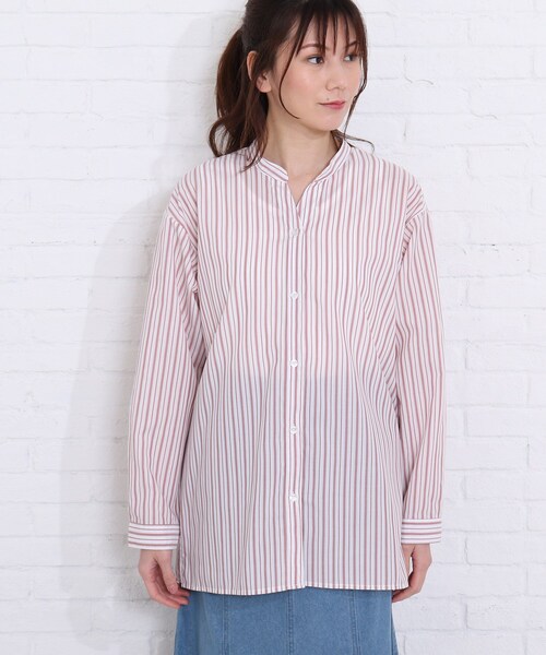 SHOO・LA・RUE(シューラルー)の「◆【2点セット】バンドカラーシャツ+タンクトップ(シャツ/ブラウス・レディース・ライトグリーン系2/イエロー系2/ピンク系7/ブルー系7・02/03/04)」の17枚目の写真