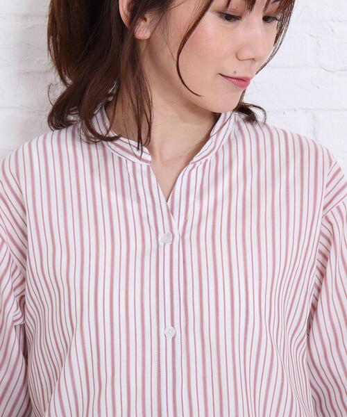 SHOO・LA・RUE(シューラルー)の「◆【2点セット】バンドカラーシャツ+タンクトップ(シャツ/ブラウス・レディース・ライトグリーン系2/イエロー系2/ピンク系7/ブルー系7・02/03/04)」の11枚目の写真