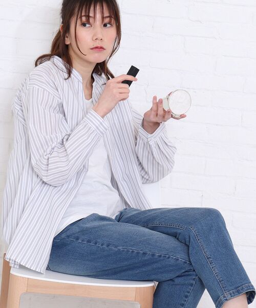 SHOO・LA・RUE(シューラルー)の「◆【2点セット】バンドカラーシャツ+タンクトップ(シャツ/ブラウス・レディース・ライトグリーン系2/イエロー系2/ピンク系7/ブルー系7・02/03/04)」の13枚目の写真