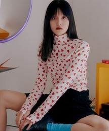 Bonjour Girl | 【minjiena】hearts turtle neck shirts(Tシャツ/カットソー)