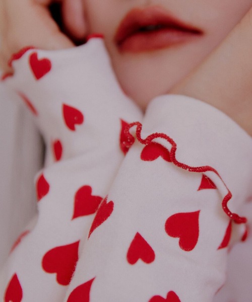Bonjour Girl(ボンジュールガール)の「【minjiena】hearts turtle neck shirts(Tシャツ/カットソー・レディース・ホワイト・FREE)」の9枚目の写真