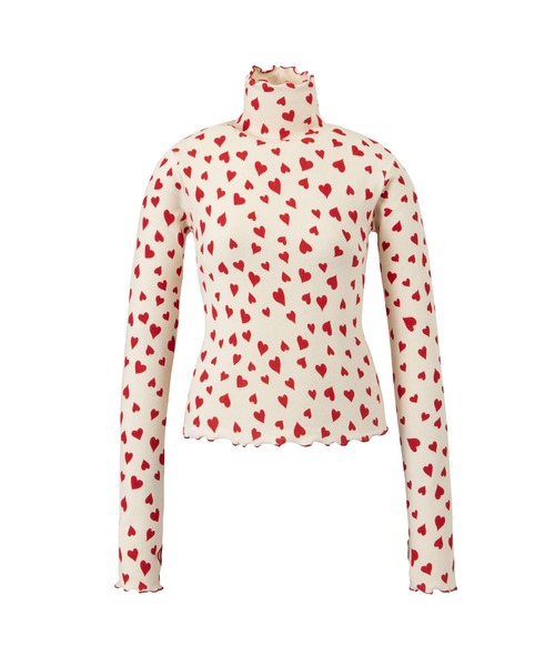 Bonjour Girl(ボンジュールガール)の「【minjiena】hearts turtle neck shirts(Tシャツ/カットソー・レディース・ホワイト・FREE)」の8枚目の写真