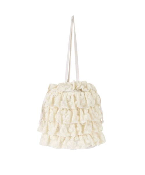 merry jenny（メリージェニー）の「レースフリルティアードトート（トートバッグ・レディース・アイボリー/ブラック・FREE）」の14枚目の写真