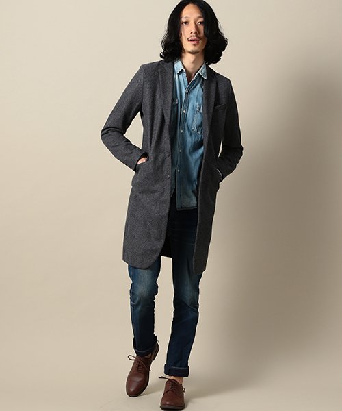 CIAOPANIC（チャオパニック）の「《WEB限定》【HARDCOVER】WOOLチェスター（チェスターコート・メンズ・キャメル/チャコールグレー・MEDIUM/LARGE）」の2枚目の写真