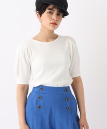 OPAQUE.CLIP | スペインピマコットン ギャザースリーブリブカットソー(Tシャツ/カットソー)