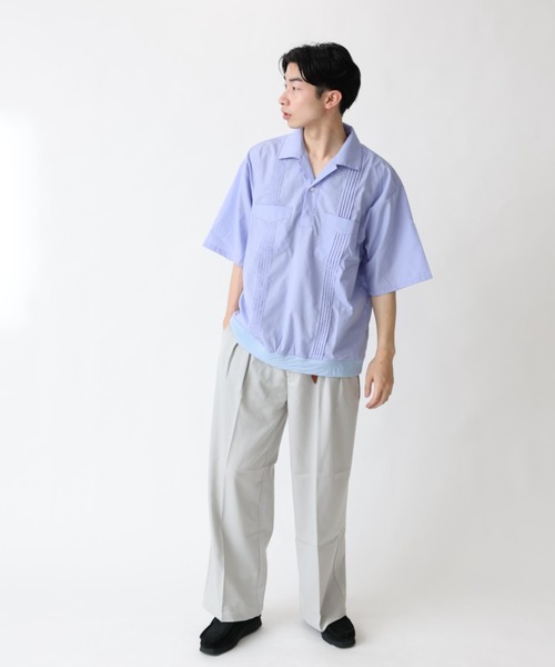 BROKEN BASE(ブロークンベース)の「ツータックワイドストレートスラックス(スラックス・メンズ・ライトグレー/ネイビー/サックスブルー・MEDIUM/LARGE)」の18枚目の写真
