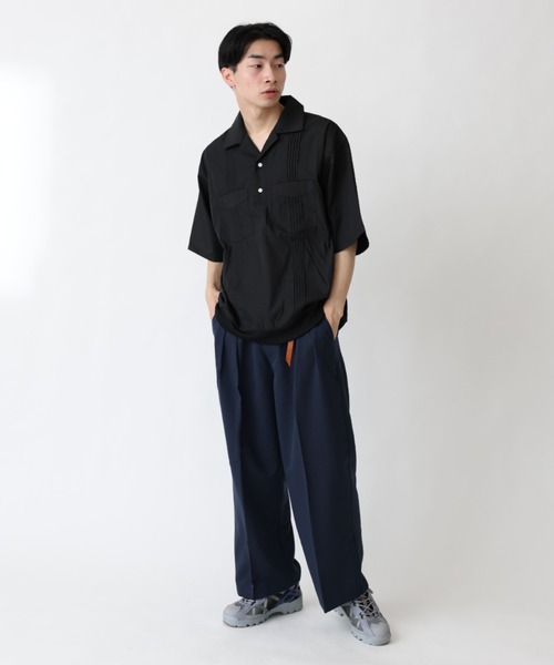 BROKEN BASE(ブロークンベース)の「ツータックワイドストレートスラックス(スラックス・メンズ・ライトグレー/ネイビー/サックスブルー・MEDIUM/LARGE)」の21枚目の写真