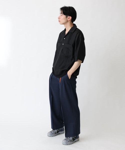 BROKEN BASE(ブロークンベース)の「ツータックワイドストレートスラックス(スラックス・メンズ・ライトグレー/ネイビー/サックスブルー・MEDIUM/LARGE)」の22枚目の写真
