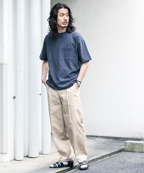 URBAN RESEARCH Sonny Label（アーバンリサーチサニーレーベル）の「コットンリネン天竺Tシャツ（Tシャツ/カットソー・メンズ・チャコールグレー/ブラウン/グリーン/ナチュラル・MEDIUM/LARGE）」の16枚目の写真