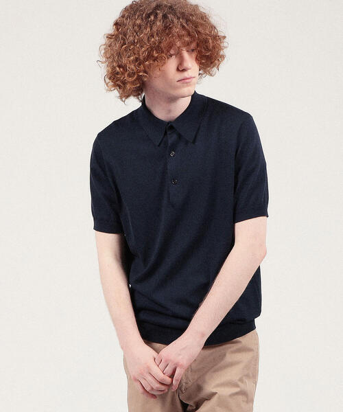 TOMORROWLAND ネイビー ポロシャツ TOMORROWLAND GIZA9G POLO