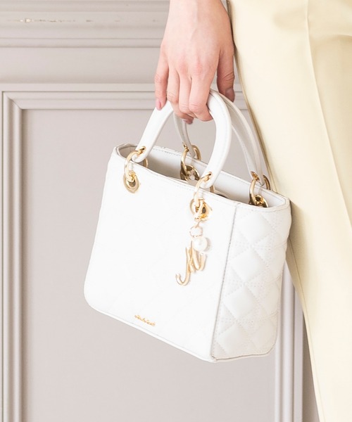 MISCH MASCH（ミッシュマッシュ）の「キルティングショルダーバッグ（ショルダーバッグ・レディース・ブラック/ピンク/アイボリー・FREE）」の9枚目の写真