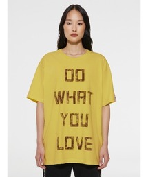 GOLDEN GOOSE T-shirt yellow with "DO WHAT YOU LOVE" big logo print