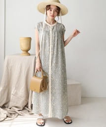 Bab | フラワープリントドビーギャザーワンピース(ワンピース)