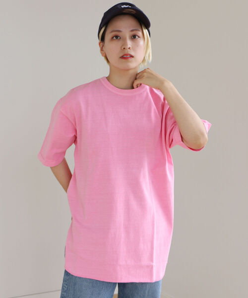 BEAMS BOY（ビームスボーイ）の「SCREEN STARS × BEAMS BOY / 別注 ピグメント 5分袖 Tシャツ（Tシャツ/カットソー・レディース・ライトブルー/ピンク/グリーン・ONE SIZE）」の4枚目の写真