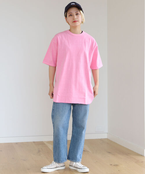 BEAMS BOY（ビームスボーイ）の「SCREEN STARS × BEAMS BOY / 別注 ピグメント 5分袖 Tシャツ（Tシャツ/カットソー・レディース・ライトブルー/ピンク/グリーン・ONE SIZE）」の5枚目の写真
