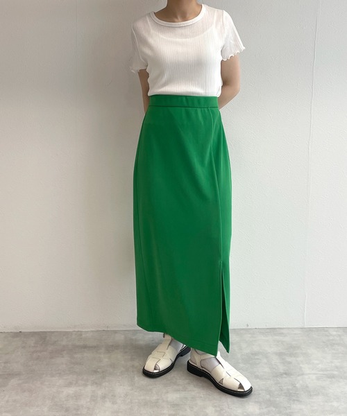 w closet（ダブルクローゼット）の「クルーネックバックシャンクロップドTシャツ（Tシャツ/カットソー・レディース・オフホワイト/ピンク系その他/カーキ/ブラック/ライム/オレンジ/ホワイト×ブラック/ライトピンク・FREE）」の9枚目の写真