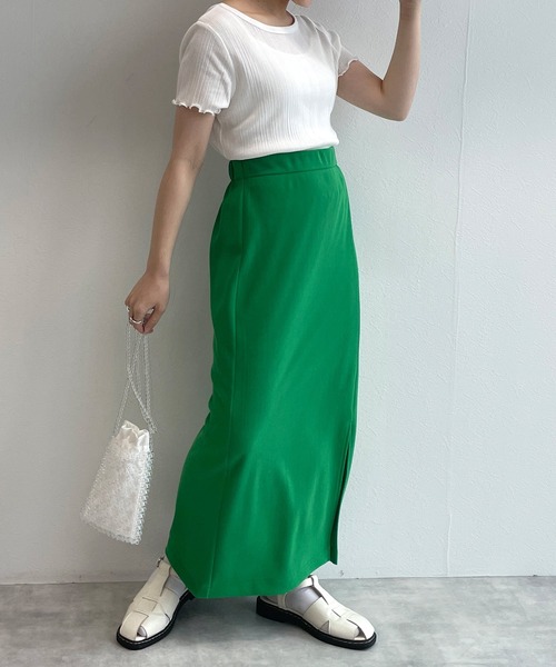 w closet（ダブルクローゼット）の「クルーネックバックシャンクロップドTシャツ（Tシャツ/カットソー・レディース・オフホワイト/ピンク系その他/カーキ/ブラック/ライム/オレンジ/ホワイト×ブラック/ライトピンク・FREE）」の18枚目の写真