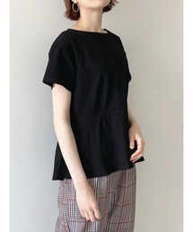 Samansa Mos2 blue | ペプラムTシャツ(Tシャツ/カットソー)