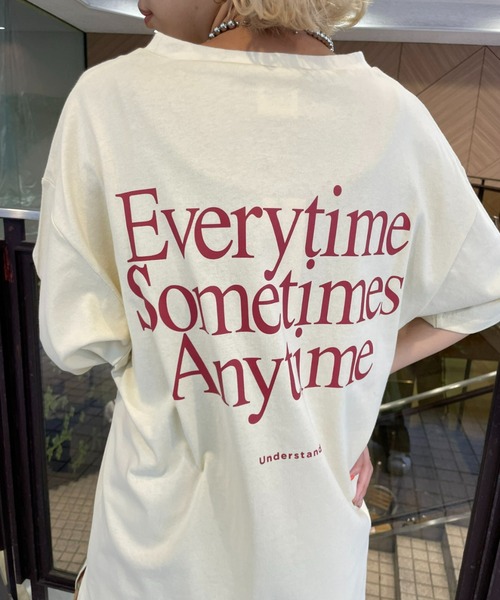 CIAOPANIC（チャオパニック）の「今年のお勧めロゴTシャツ！オーバーサイズBIGプリントTEE（Tシャツ/カットソー・レディース・グレー/ピンク/グリーン/アイボリー・FREE）」の16枚目の写真