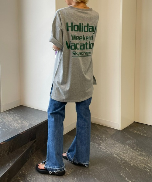 CIAOPANIC（チャオパニック）の「今年のお勧めロゴTシャツ！オーバーサイズBIGプリントTEE（Tシャツ/カットソー・レディース・グレー/ピンク/グリーン/アイボリー・FREE）」の20枚目の写真