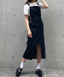 Voyage titty&Co.PETIT | 【Voyage titty&Co.】ブラックデニムスリットジャンスカ(ワンピース)