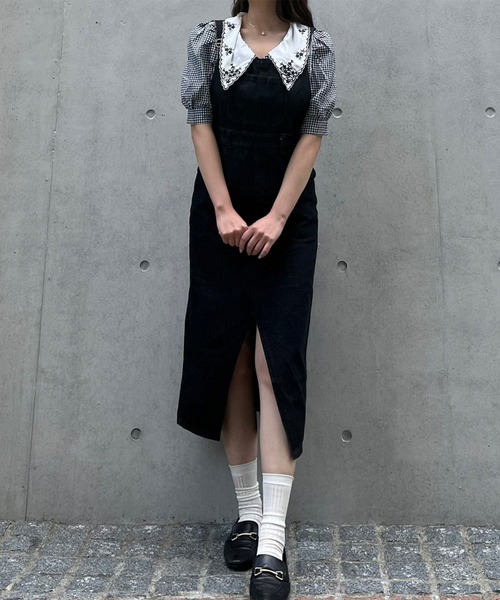 Voyage titty&Co.PETIT（ボヤージュティティアンドコープチ）の「【Voyage titty&Co. PETIT】ブラックデニムスリットジャンスカ（ワンピース・レディース・ブラック・SMALL/MEDIUM）」の5枚目の写真