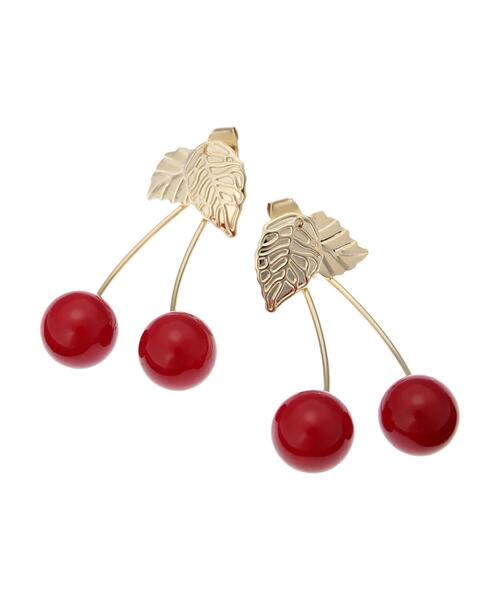 Maison de FLEUR（メゾンドフルール）の「サクランボピアス（ピアス（両耳用）・レディース・ホワイト/レッド・FREE）」の3枚目の写真