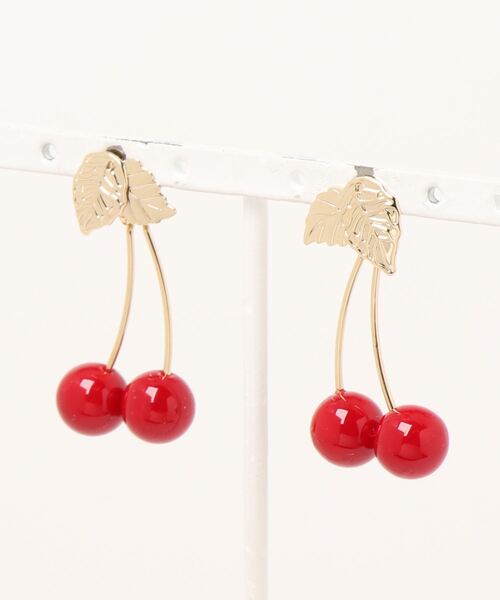 Maison de FLEUR（メゾンドフルール）の「サクランボピアス（ピアス（両耳用）・レディース・ホワイト/レッド・FREE）」の12枚目の写真