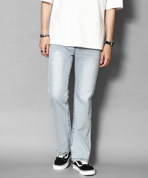 CERCA(チェルカ)の「RS/デニムフレアパンツ(デニムパンツ・メンズ・ブルー/ライトブルー・X-LARGE/MEDIUM/LARGE)」の4枚目の写真