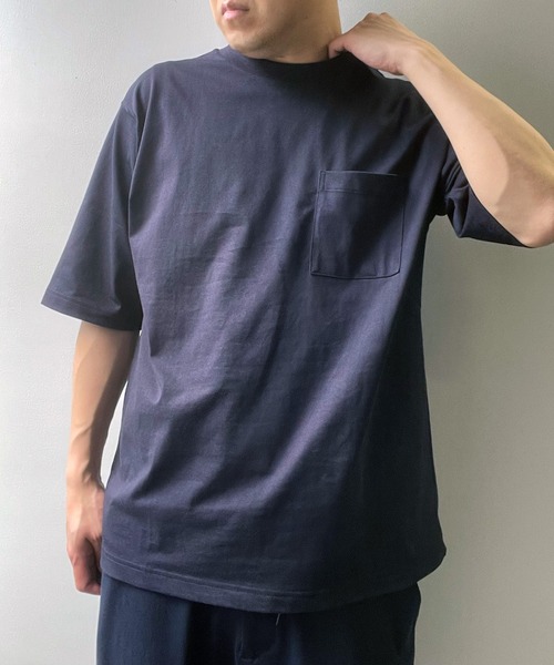 ikka（イッカ）の「ヒヤットクルーネックＴシャツ（Tシャツ/カットソー・メンズ・ライトグレー/ネイビー/ブルー/グリーン・S/M/L/XL）」の4枚目の写真
