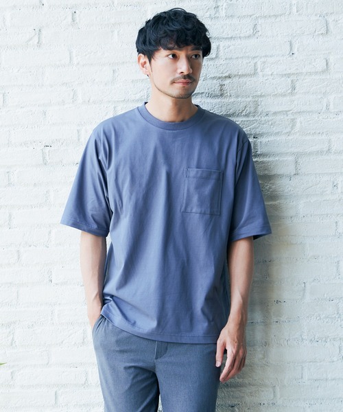 ikka（イッカ）の「ヒヤットクルーネックＴシャツ（Tシャツ/カットソー・メンズ・ライトグレー/ネイビー/ブルー/グリーン・S/M/L/XL）」の21枚目の写真