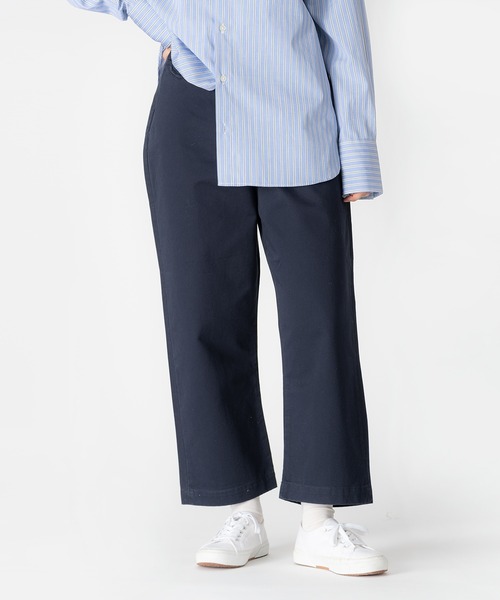 GRANDMA MAMA DAUGHTER（グランマママドーター）の「【 GRANDMA MAMA DAUGHTER / グランマ ママ ドーター 】 # ワンタックチノパンツ GP267 KTC（チノパンツ・レディース・ネイビー/ベージュ・000/1）」の21枚目の写真