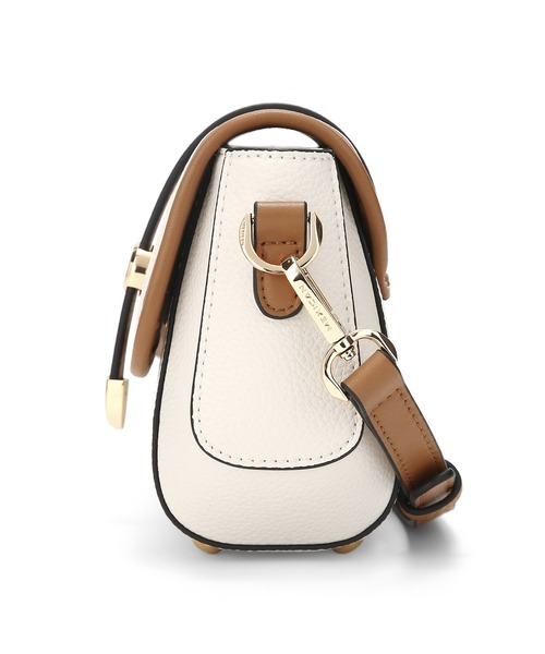 セール】コンパクト 本革ショルダーバッグ バイカラー配色 高級感