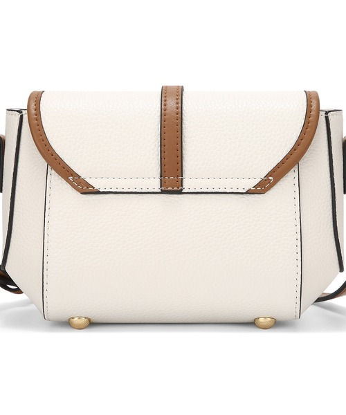 SAISON DE PAPILLON（セゾンドパピヨン）の「コンパクト　本革ショルダーバッグ バイカラー配色 高級感 レザー（ショルダーバッグ・レディース・オフホワイト・フリー）」の3枚目の写真