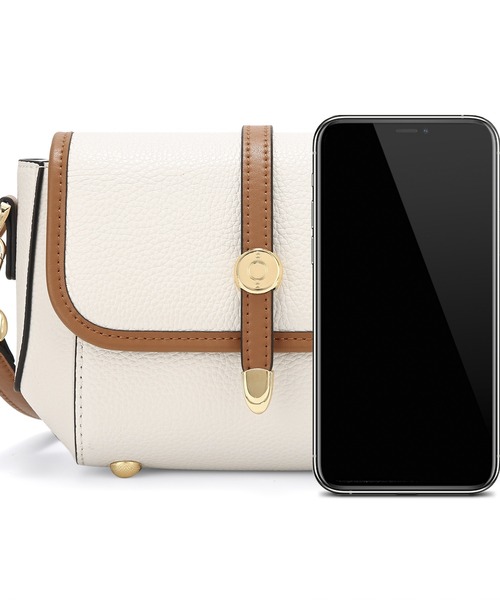 SAISON DE PAPILLON（セゾンドパピヨン）の「コンパクト　本革ショルダーバッグ バイカラー配色 高級感 レザー（ショルダーバッグ・レディース・オフホワイト・フリー）」の4枚目の写真