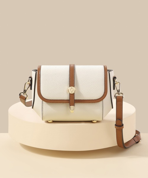 SAISON DE PAPILLON（セゾンドパピヨン）の「コンパクト　本革ショルダーバッグ バイカラー配色 高級感 レザー（ショルダーバッグ・レディース・オフホワイト・フリー）」の18枚目の写真